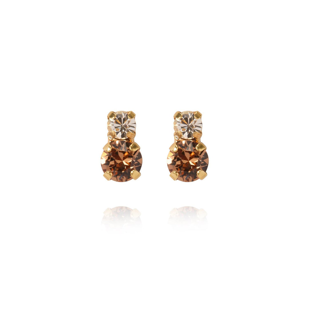 LEAH EARRINGS GOLD Rec Topaz Combo