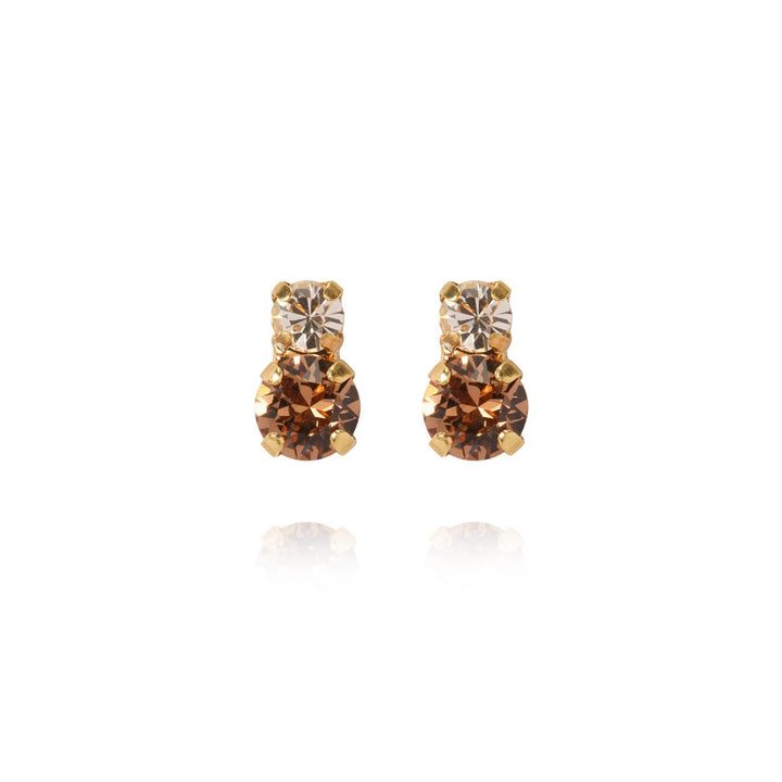LEAH EARRINGS GOLD Rec Topaz Combo