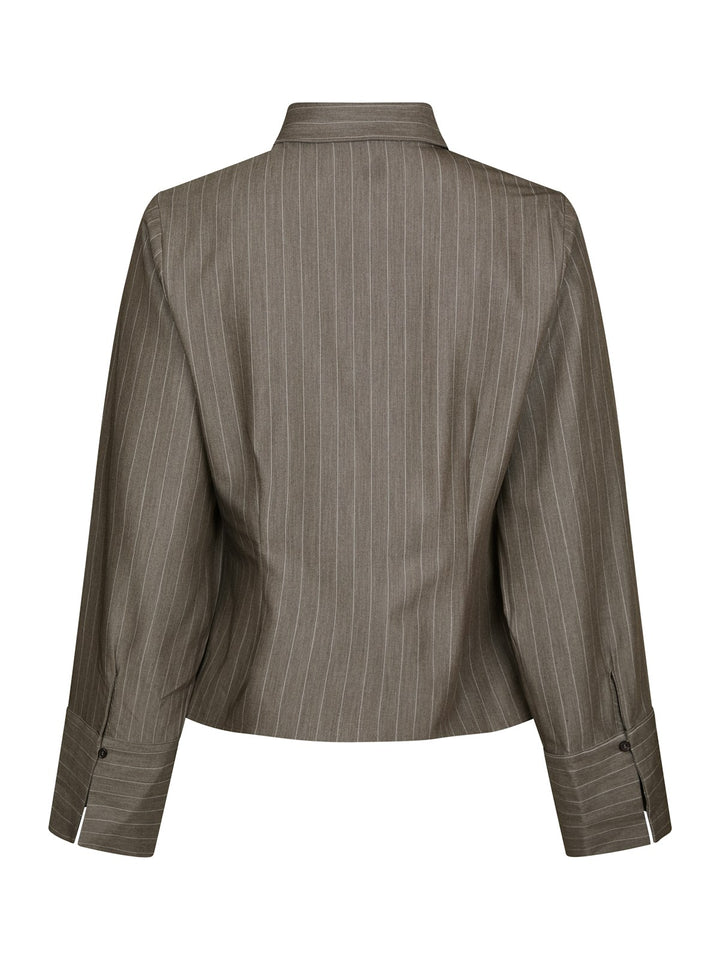Rosa Pinstripe Melange Shirt  Dusty Brown
