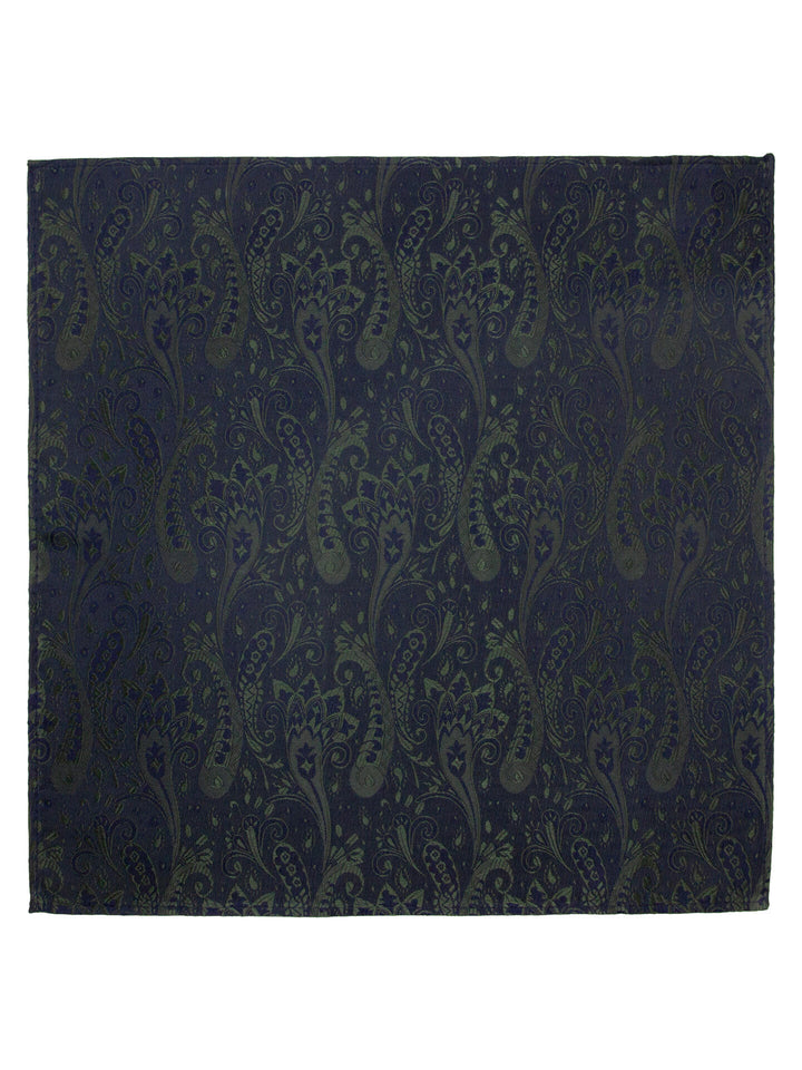 Santi silkeslips+lommetørkle paisley  Grønn