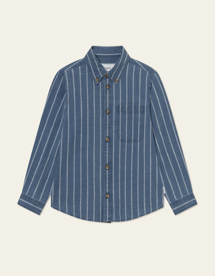 Kash Indigo Stripe Shirt KIDS  Denim Blue