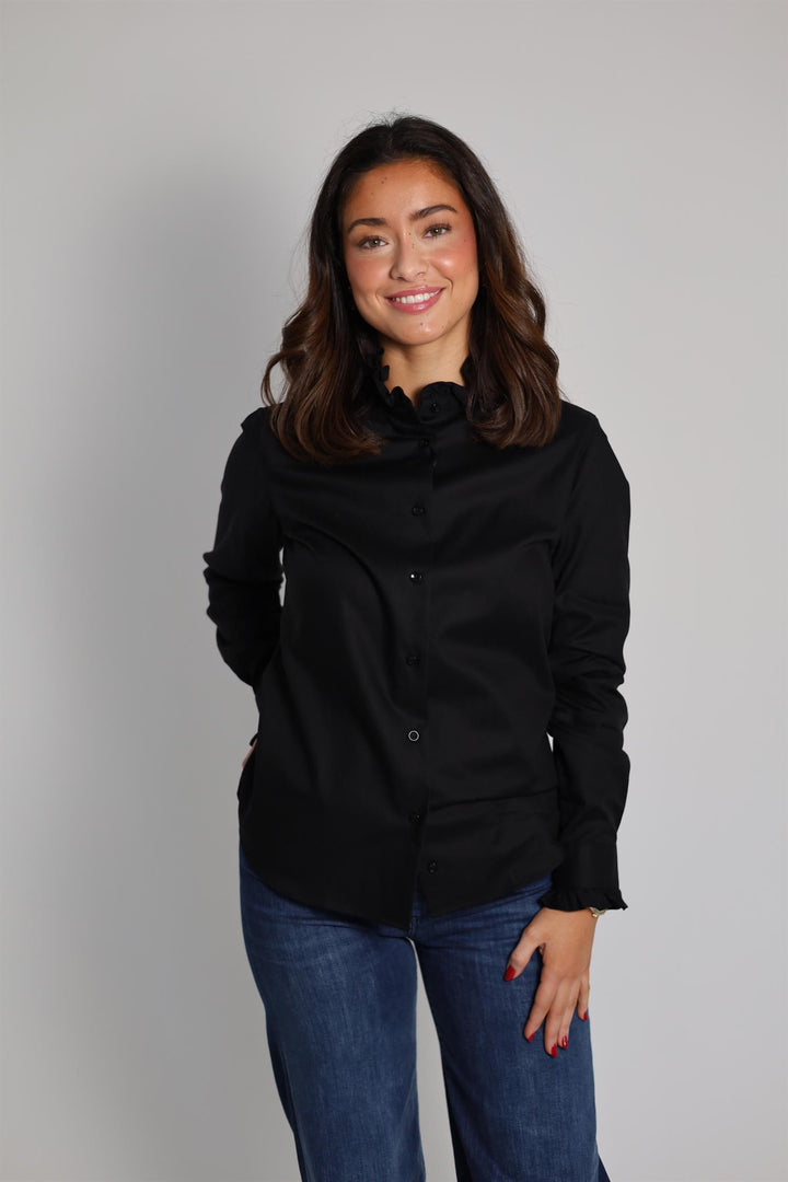 JULIETTE  SHIRT, Herringbone Black