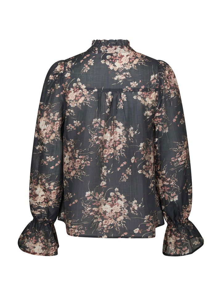 Amara Garden Flower Blouse  Dark Navy
