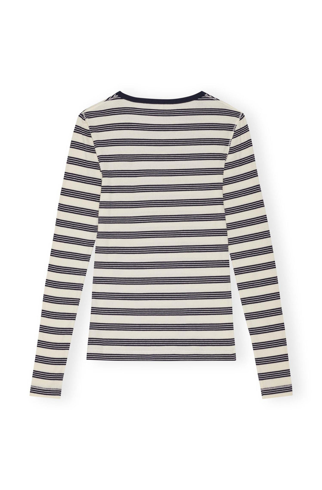 Striped Soft Cotton Rib Long Sleeve T-Shirt  Sky Captain