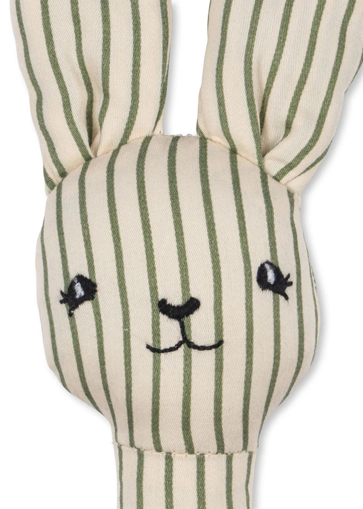 BUNNY HAND RATTLE  Tea Stripe