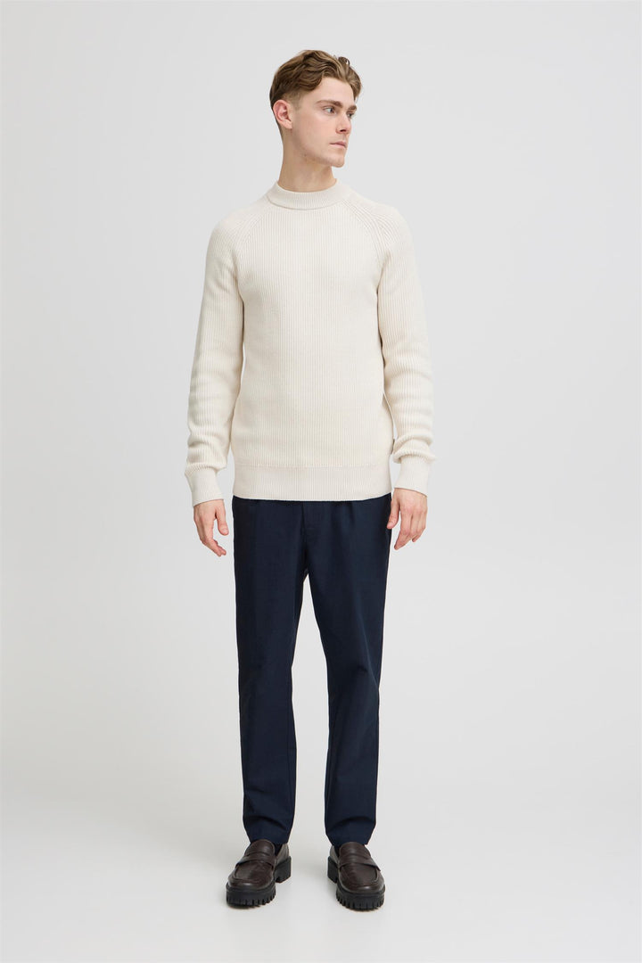 KRISTIAN raglan rib crew neck knit  Pumice Stone