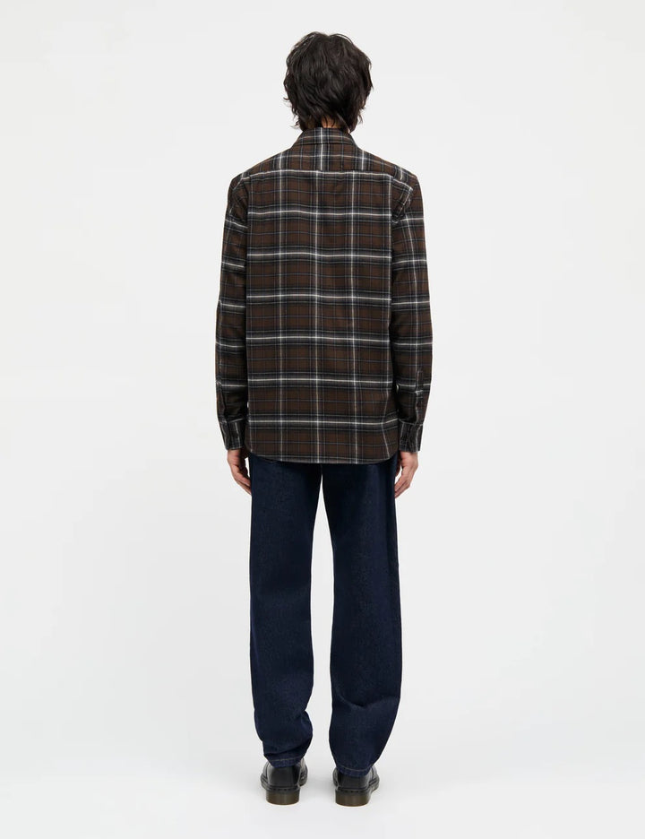 Cotton Flannel Check Sune Shirt  Demitasse Check