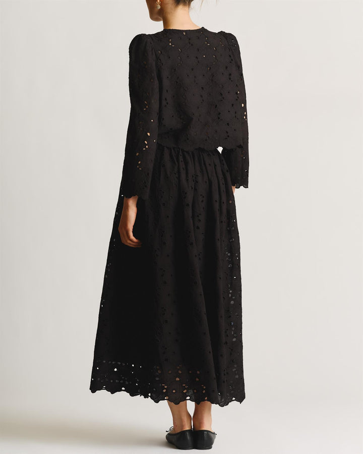 Broderie Anglaise Skirt  Black