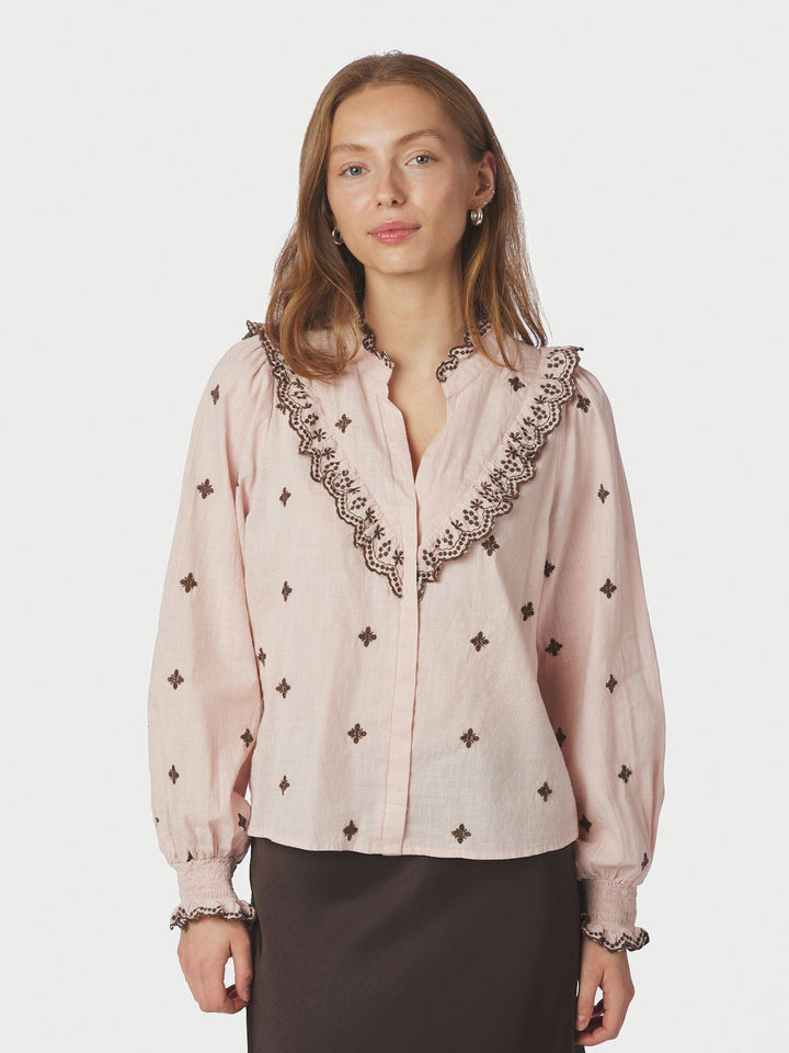 Degas Blouse  Dusty Rose/Brown