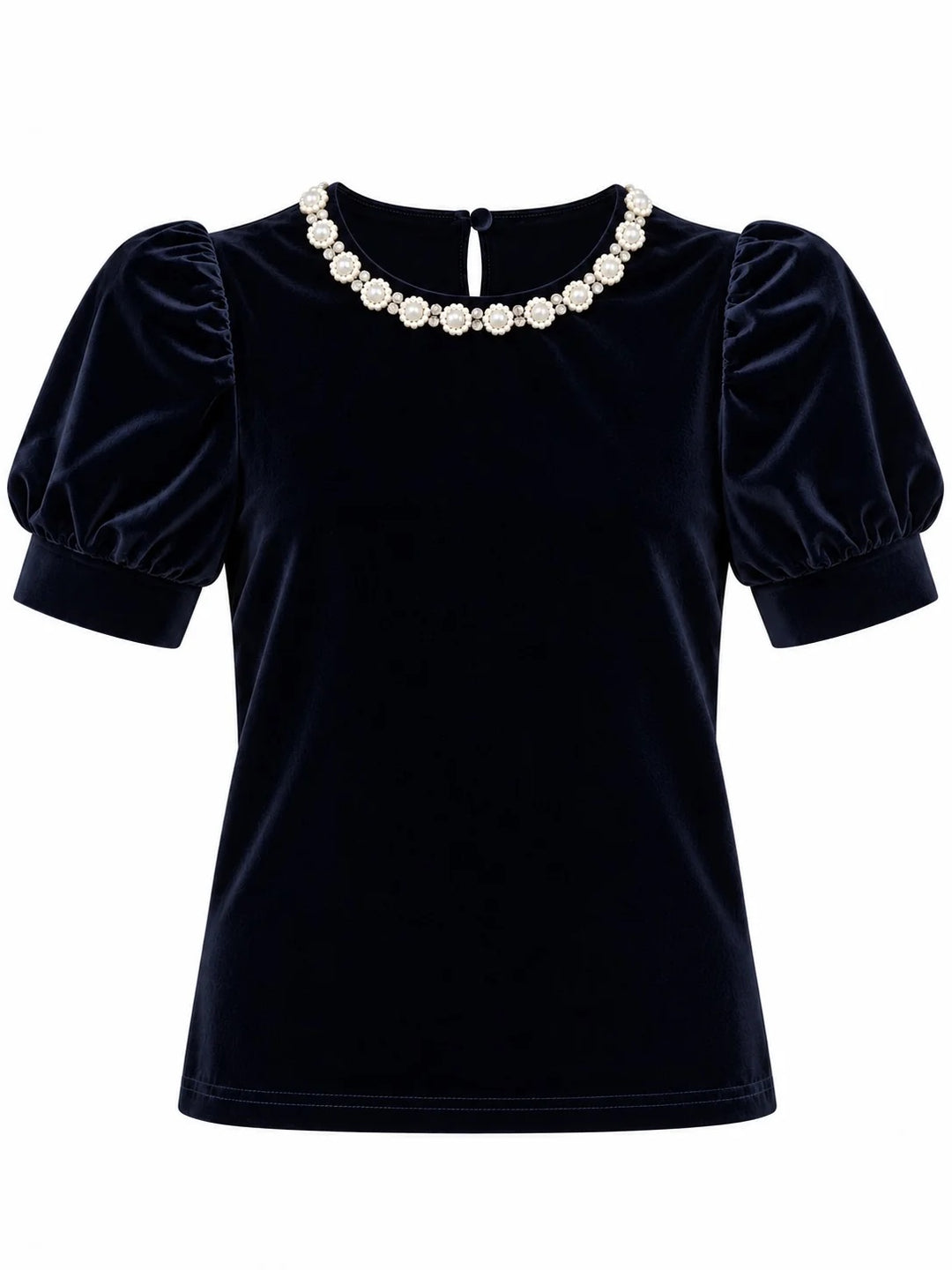 Emma velvet topp Dark Navy