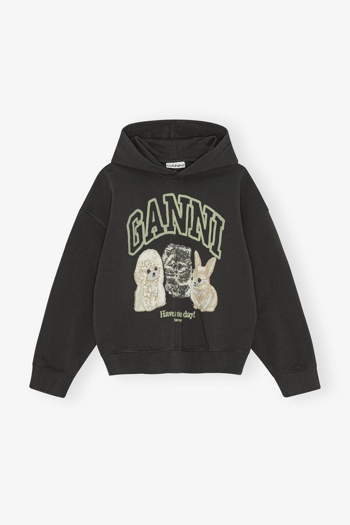 ISOLI OVERSIZE ANIMAL CROP HOODIE  Phantom 252