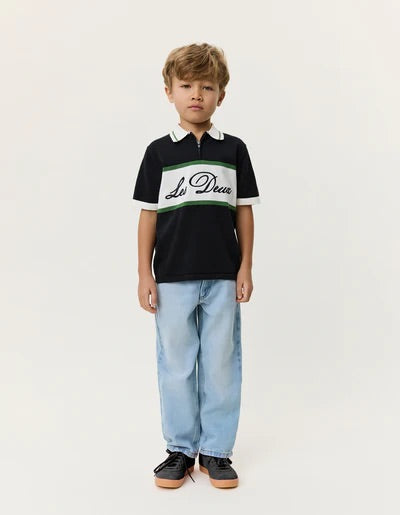 Knitted Zipper Polo KID  Tap Shoe Black
