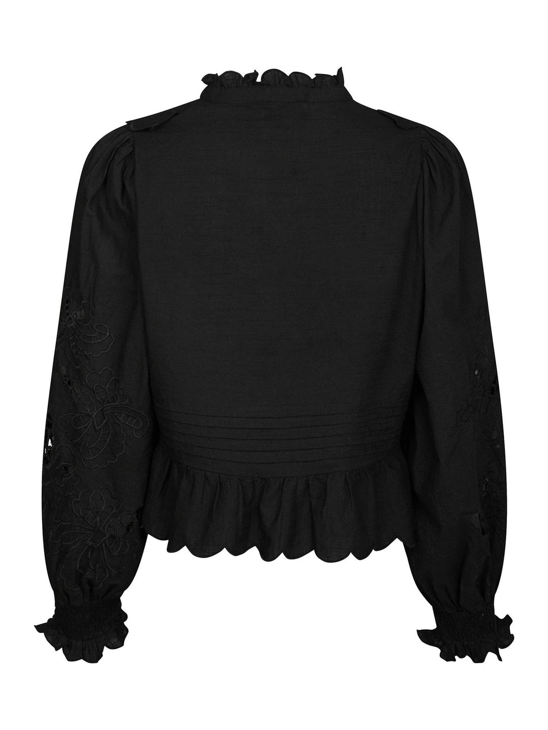 Petrine Embroidery Blouse  Black