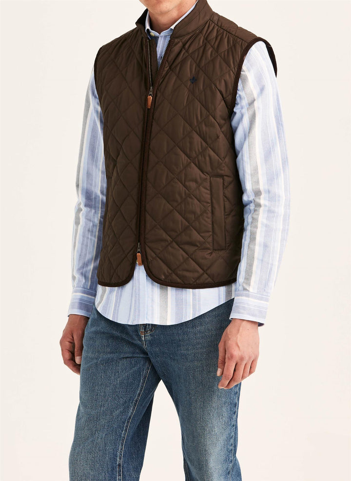 Teddy Quilted Vest  Brown