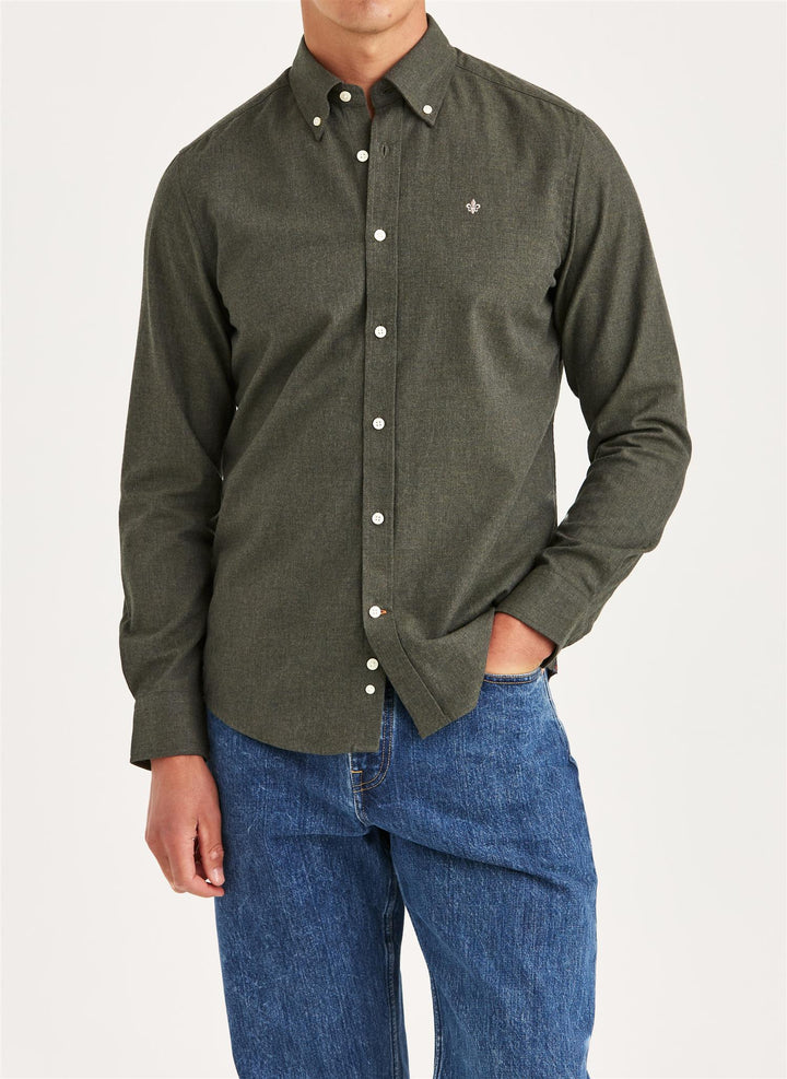 Watts Flannel Shirt-Slim Fit  Olive