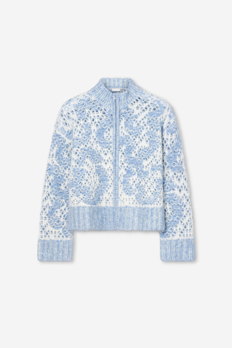 Briana Zip Knit  Light Blue