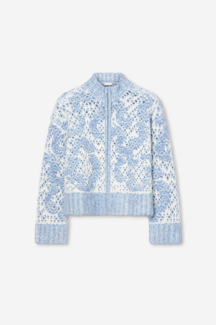 Briana Zip Knit  Light Blue