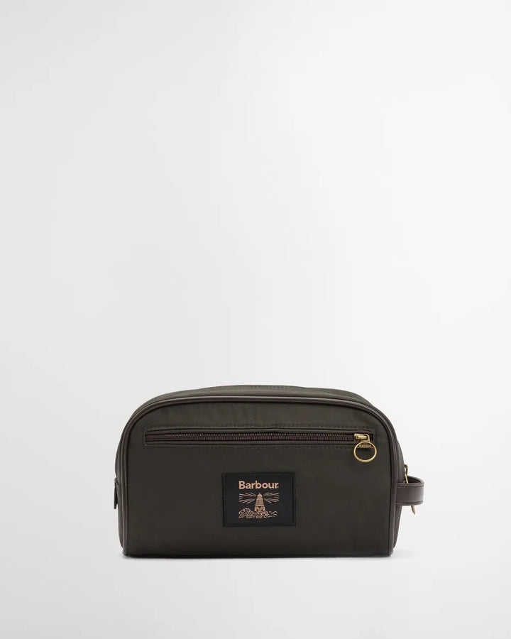 Barbour Wax Washbag  Olive/Beacon