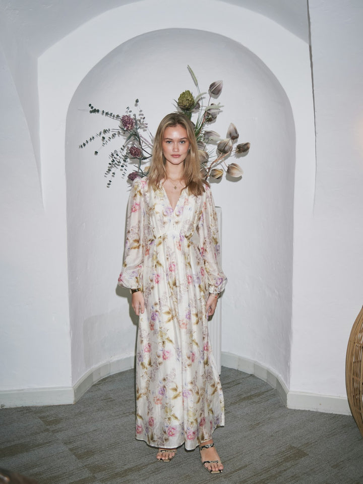 Silfi Vintage Flower Dress  Off White