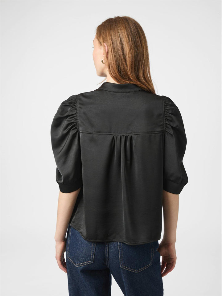 Roella heavy sateen blouse  Black
