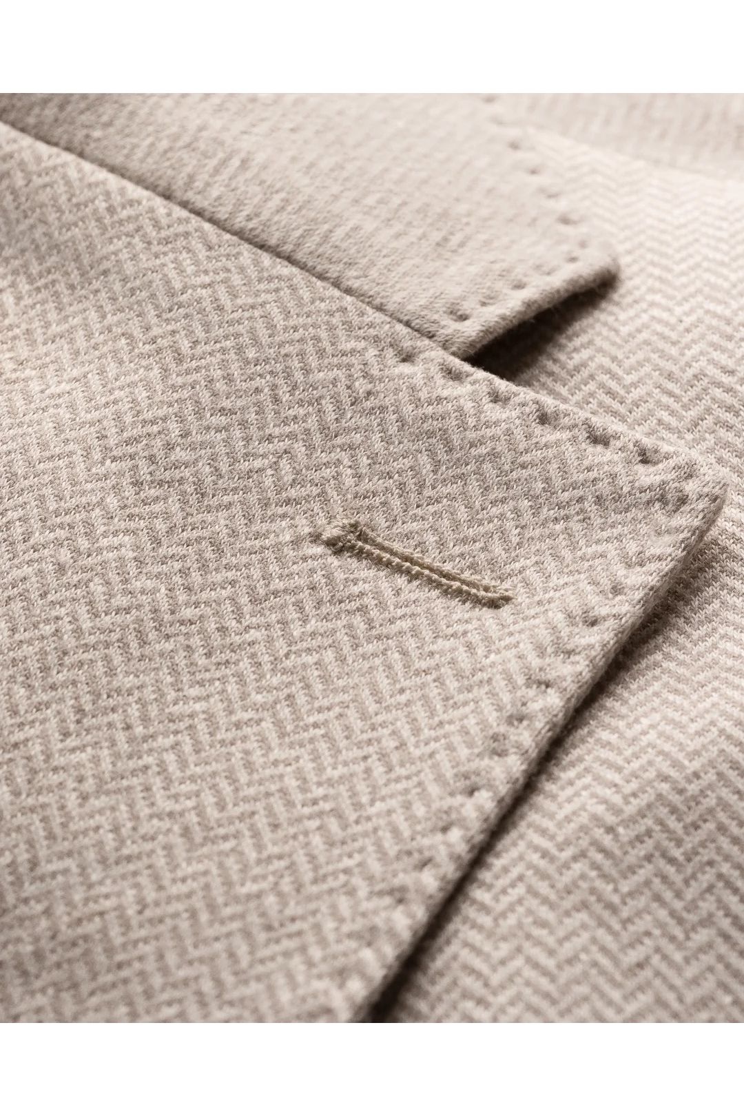 Herringbone Linen Jersey Soft Jacket  Beige