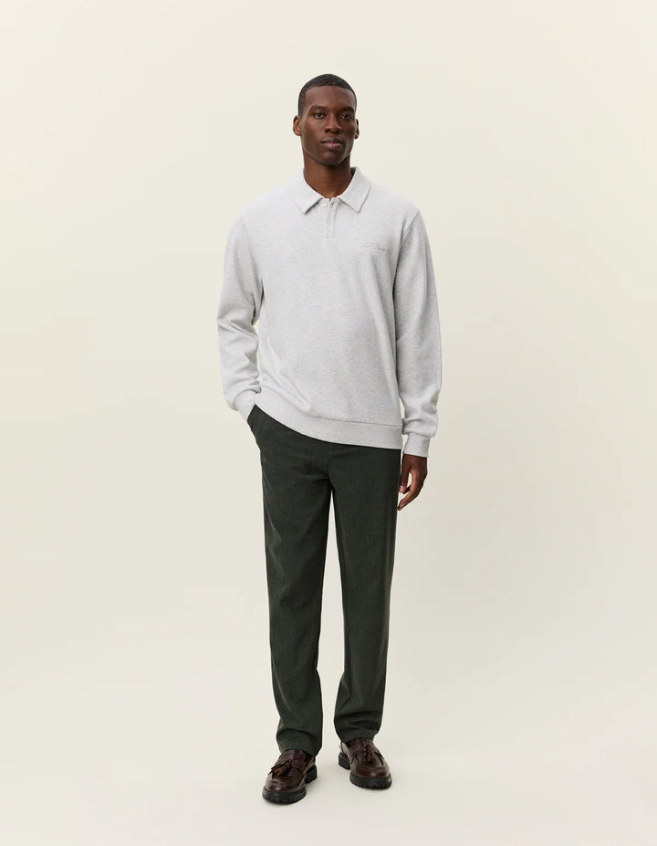 Ben Polo Piqué Sweatshirt  Snow Melange