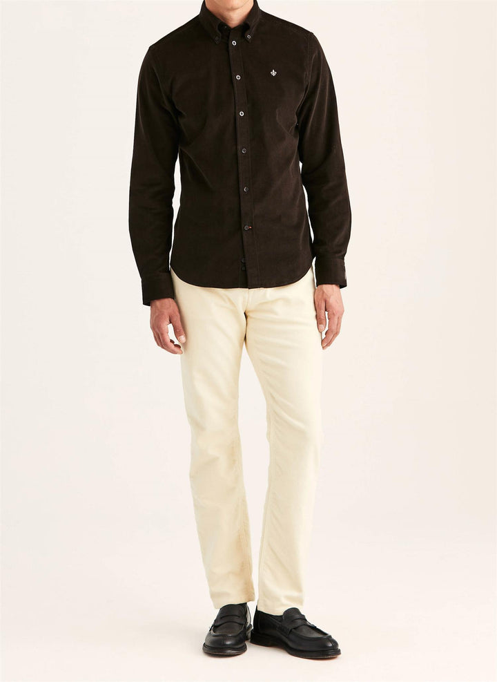 Douglas Cord Shirt-Slim Fit  Brown