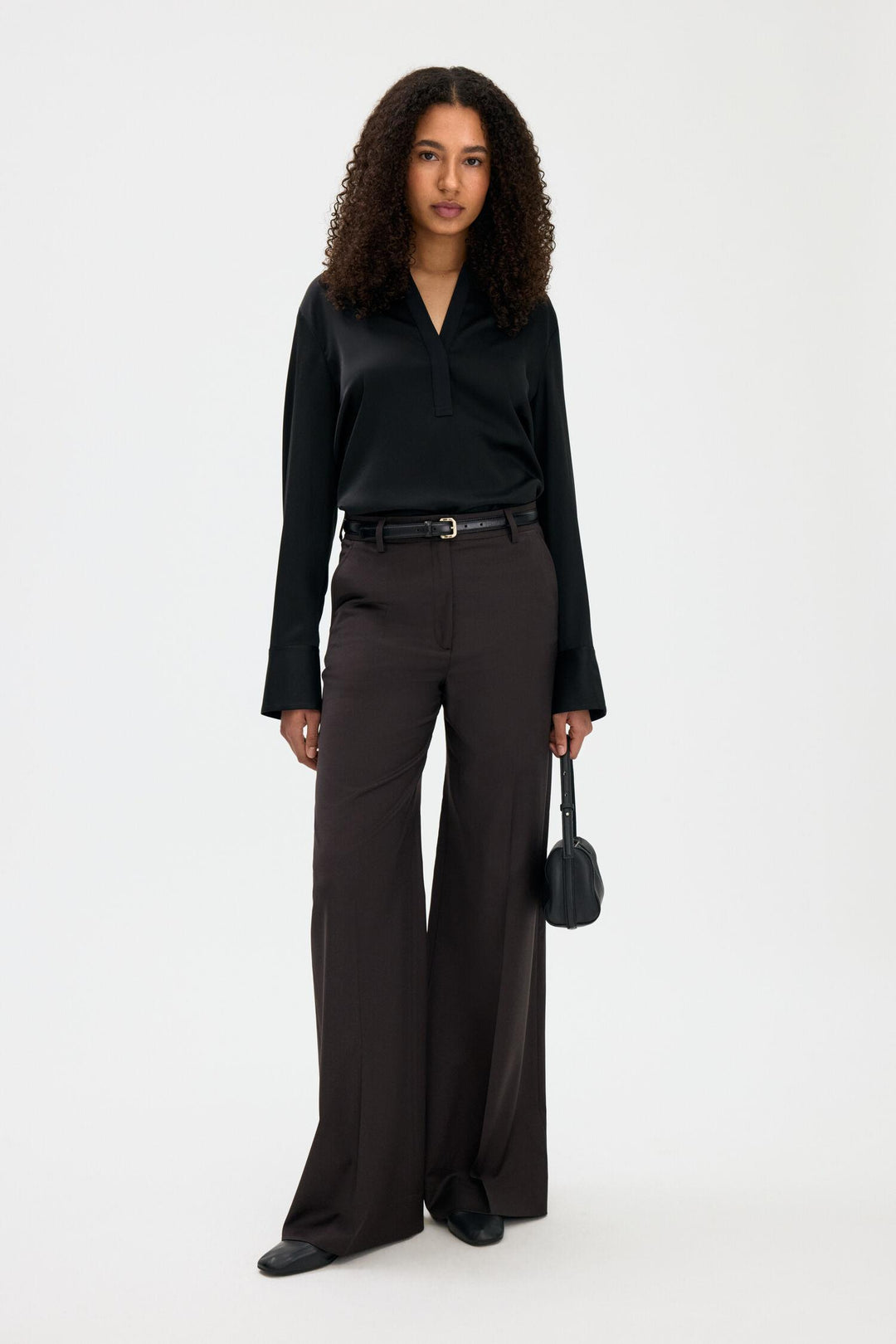 harlow wool trousers  Dark Chocolate