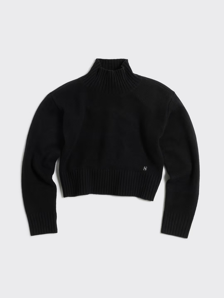 W.WOOL CROPPED TURTLENECK  Black 1051