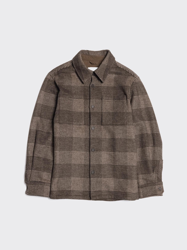 Mildew Flannel Overshirt  Brown Check