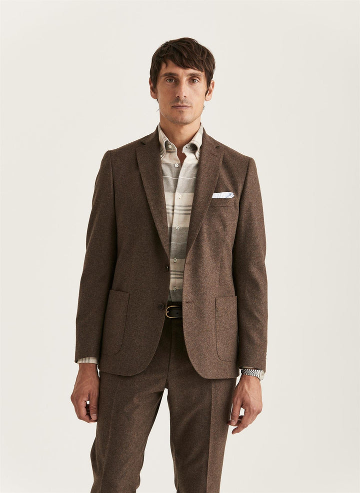 Morris Flannel Suit Jkt  Brown