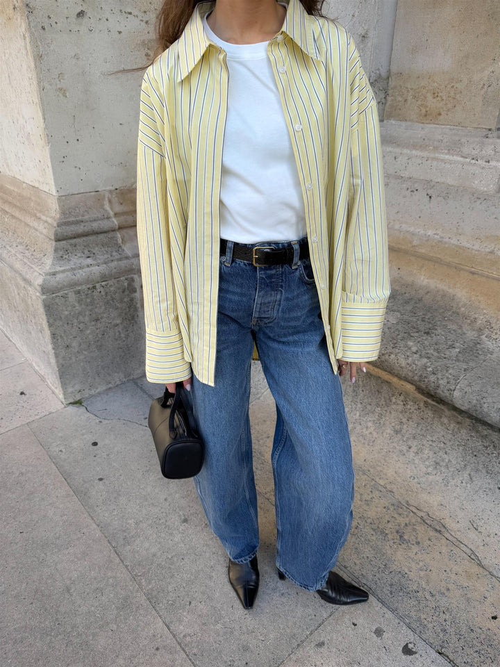 Nell Shirt  Light Yellow Stripe