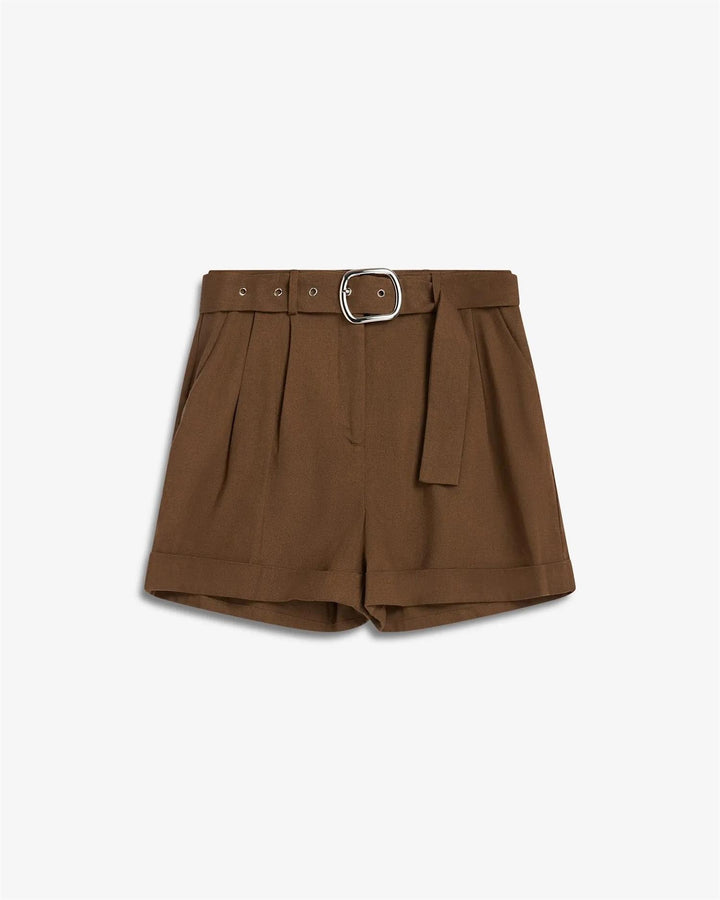 Zephyr Linen Shorts  Chestnut Brown