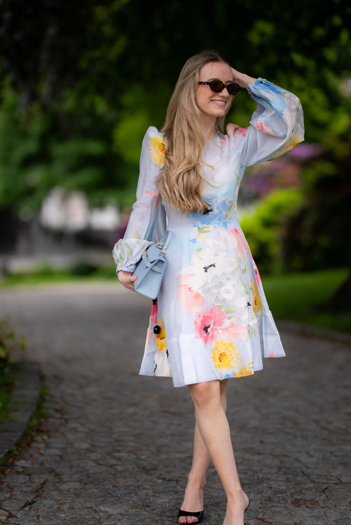 Organza Mini Dress  Blue Meadow
