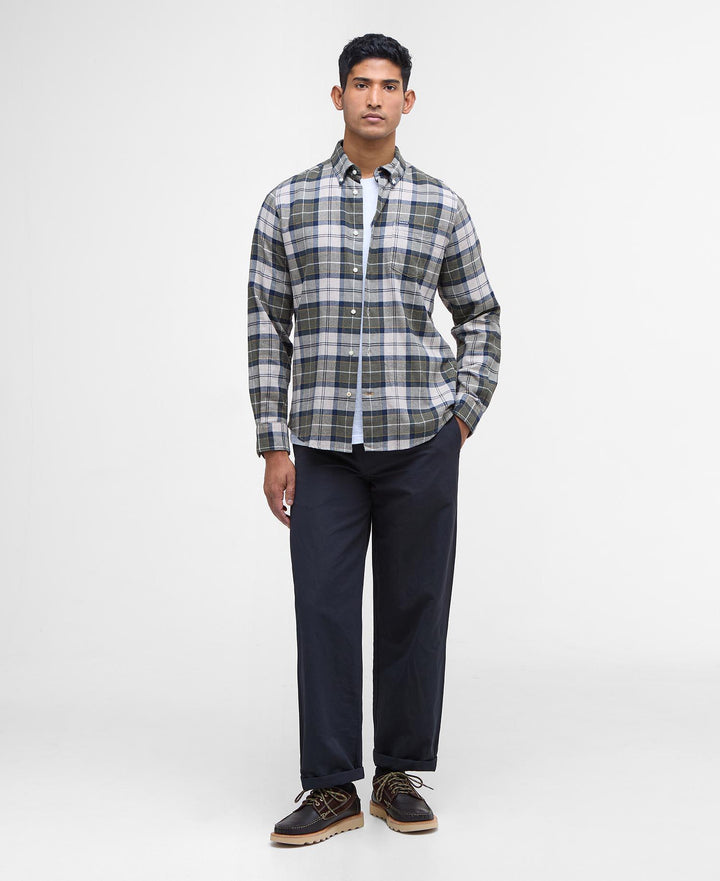 Fortrose Tailored Tartan Shirt  Forest Mist