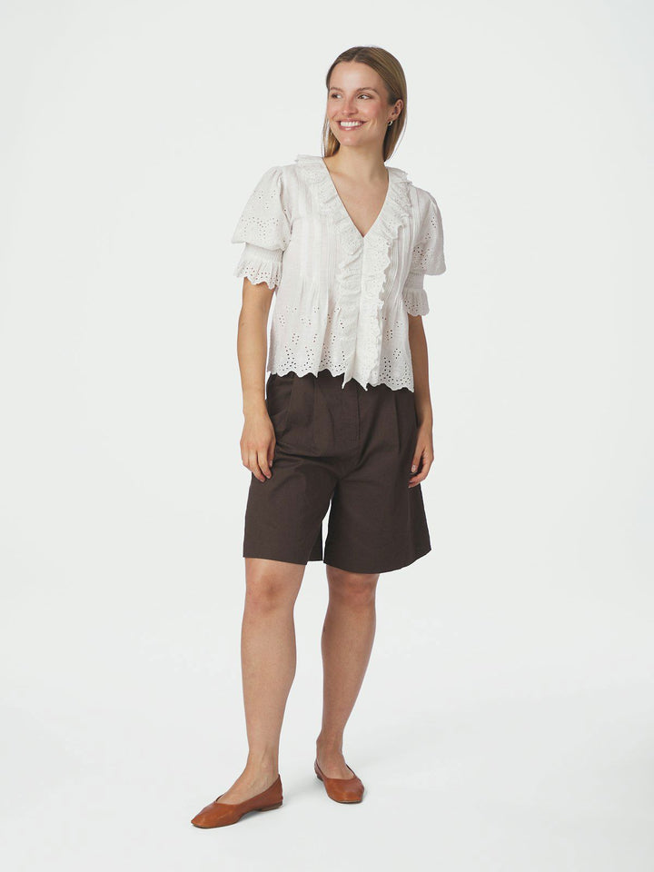 Talise Emb Blouse  White