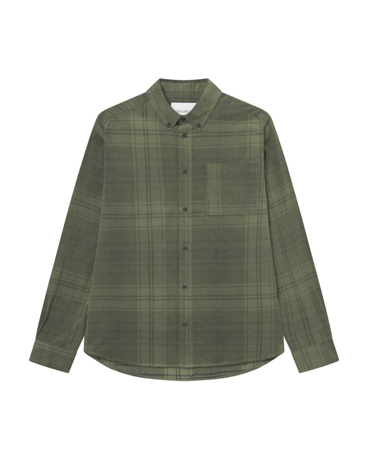 Kash Check Corduroy Shirt  Duffel Bag Green