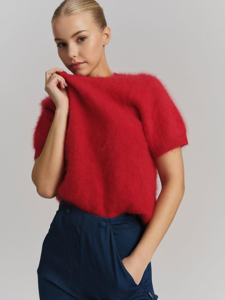 Emmy Brushed Tee  Red