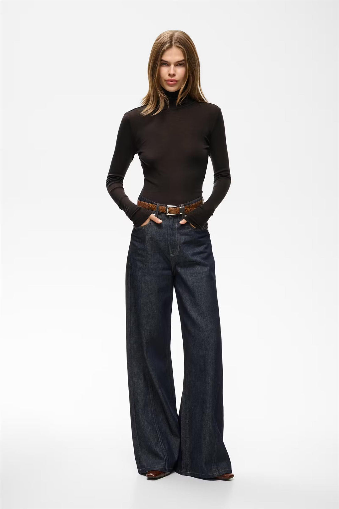 GZNINIA WOOL ROLL NECK  Chocolate Torte