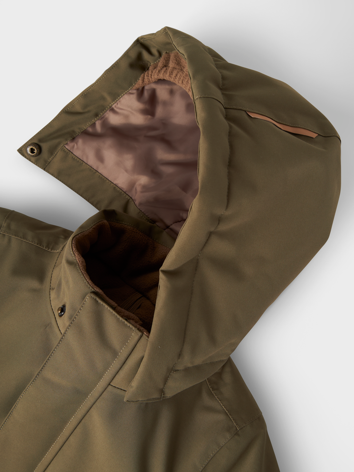 NMMLASNOW10 JKT SOLID FO LIL  Mørkegrønn