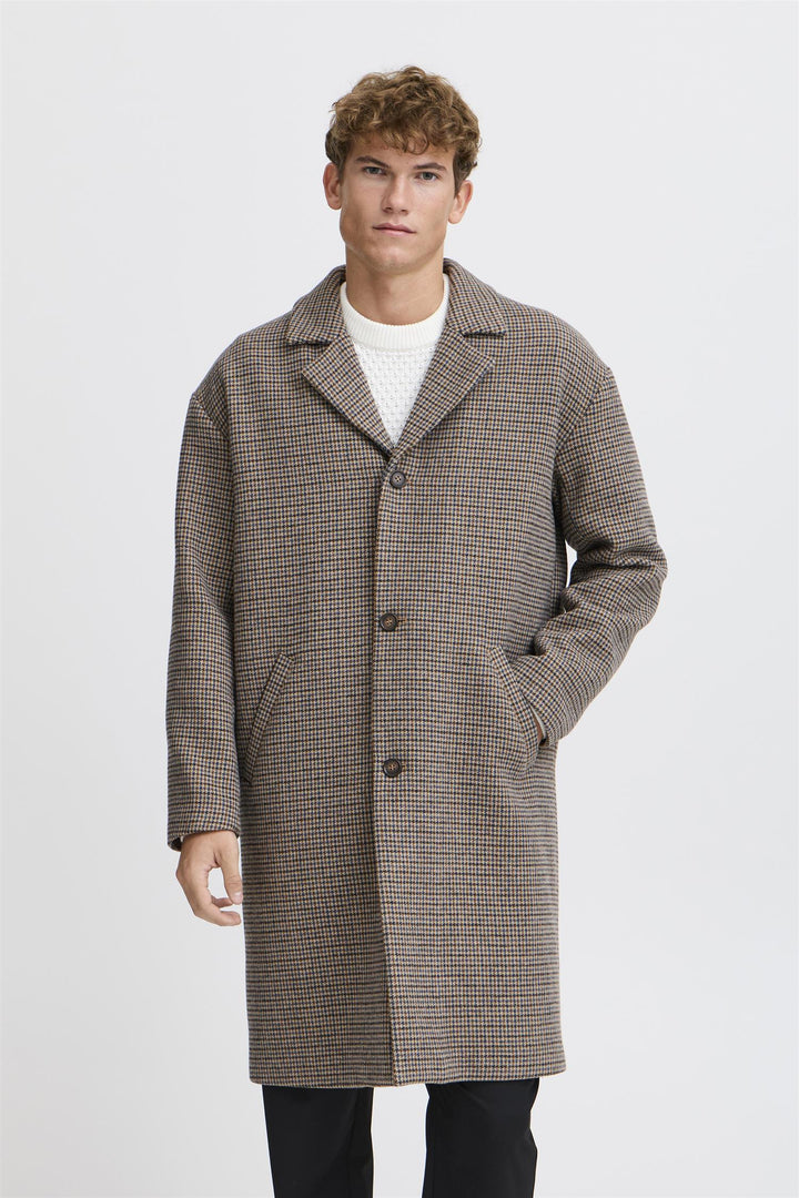 CLAES houndstooth cheked relaxed coat  Silver Mink