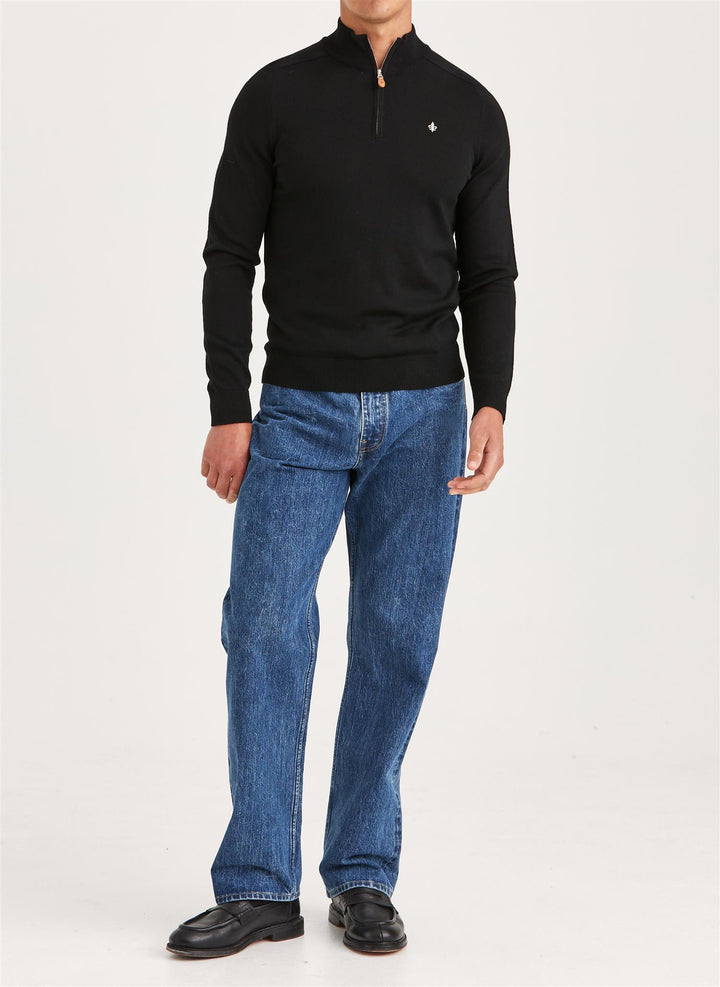 MERINO JOHN ZIP  Black