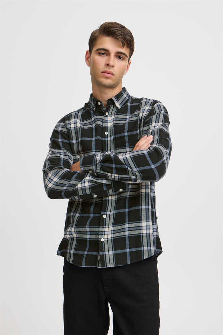 ANTON LS BD checked shirt  Dark Navy