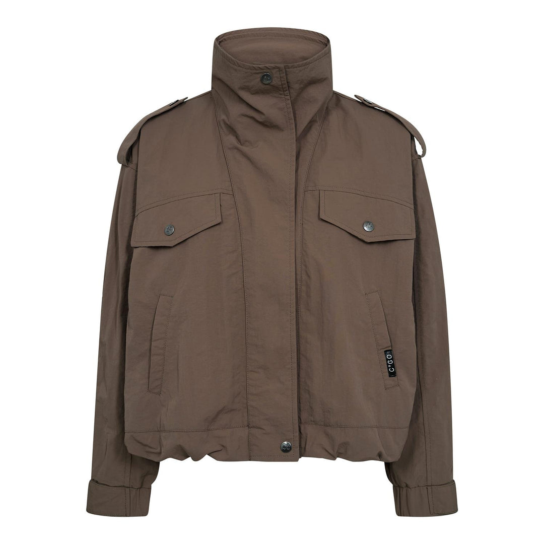 AlinaCC Double Funnel Neck Jacket  Brown
