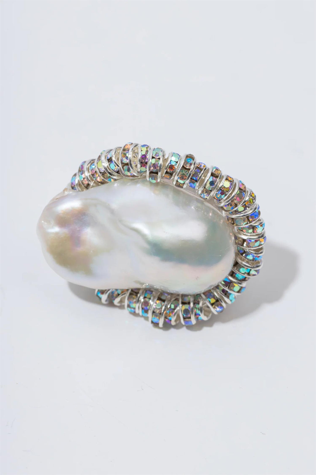 Baroque Dimond Ring  Silver