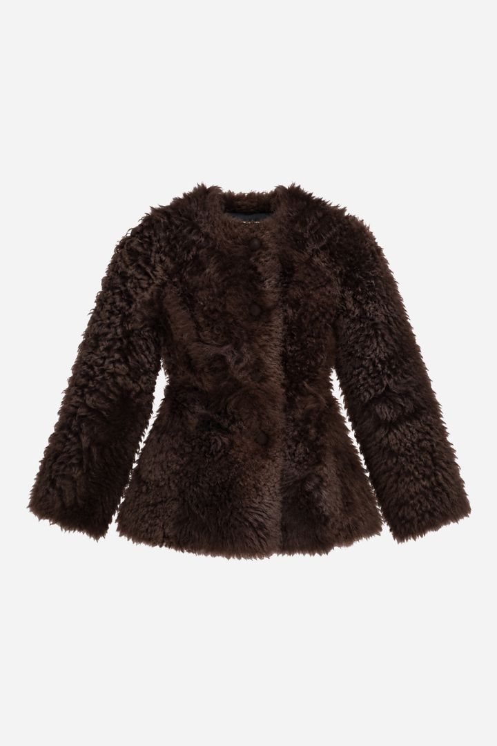 Freya Shearling Jacket Dark Brown