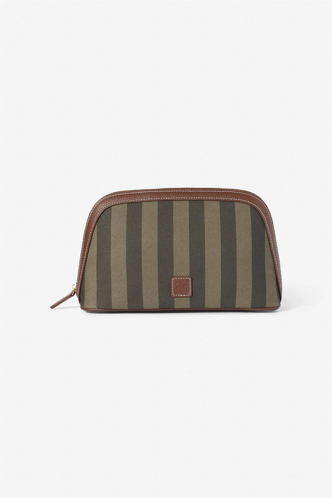Cosmetic Pouch Large  Green Stripe