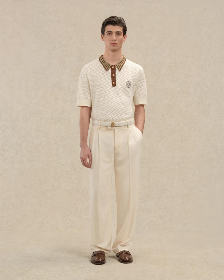 Polo Maille Ajouré D Mirior  Off White