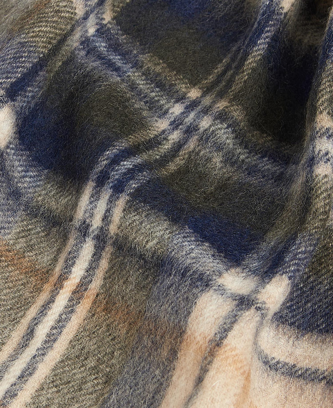 New Check Tartan Scarf  Sand Beige Plaid