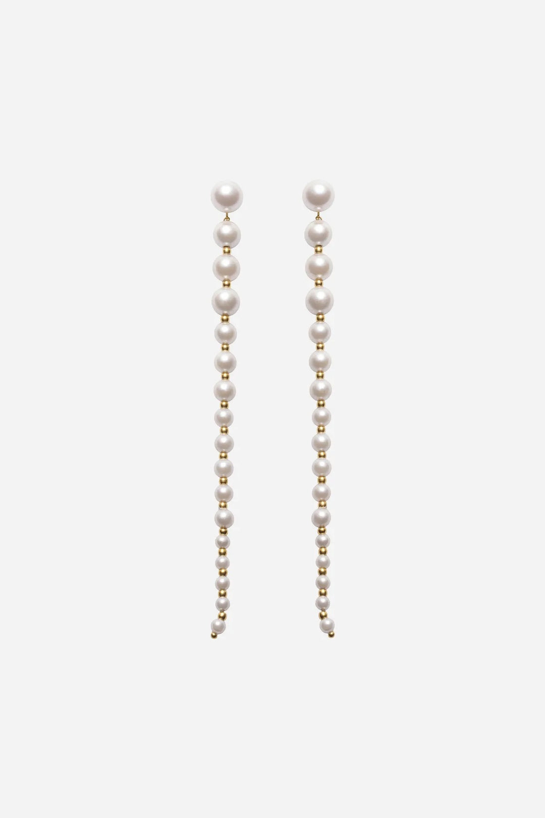 The Long Pearl Earrings  Cream